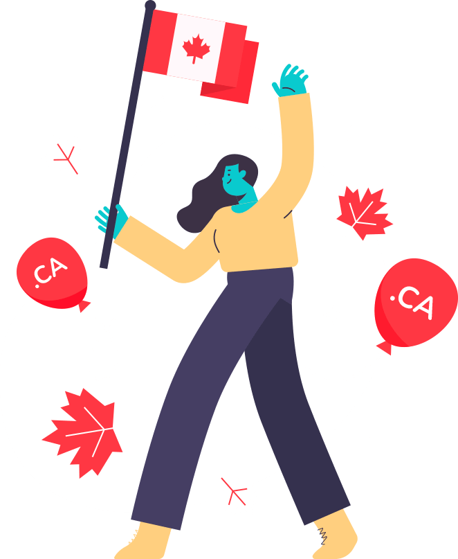 A person holding a Canadian flag