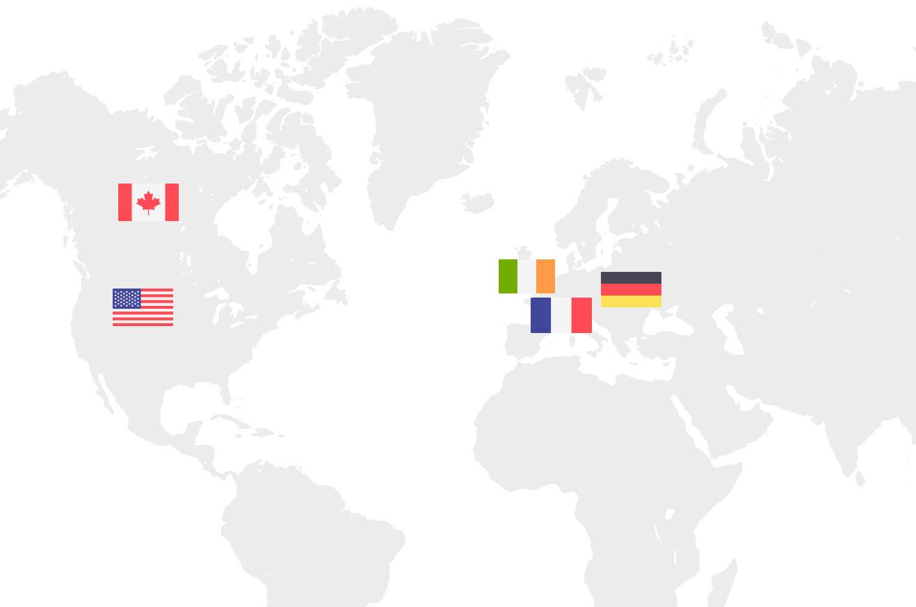 Rebel Wordpress server are located in Canada, USA, France, Germany and Ireland
